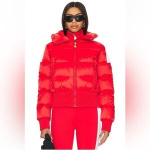 Goldbergh La Face Goose Down Puffer Ski Jacket worn once US 4 Flame Red